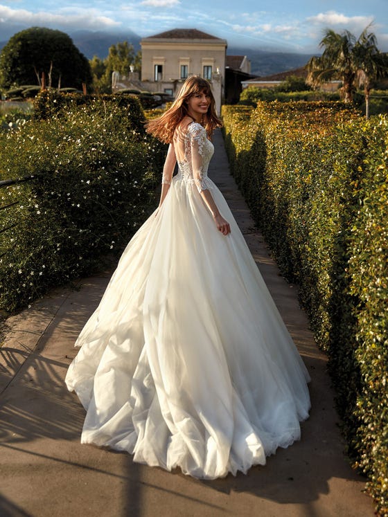 Aurora Tulle Draped Corset Wedding Gown